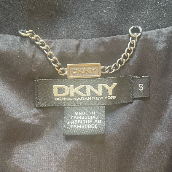 DKNY Leather and Wool Bomber Jacket Size S - Picture 4 of 6